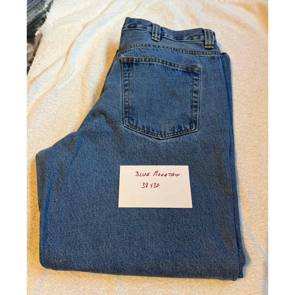 Blue Mountain Men's Straight Leg Jeans 38x30 Blue - Picture 3 of 3